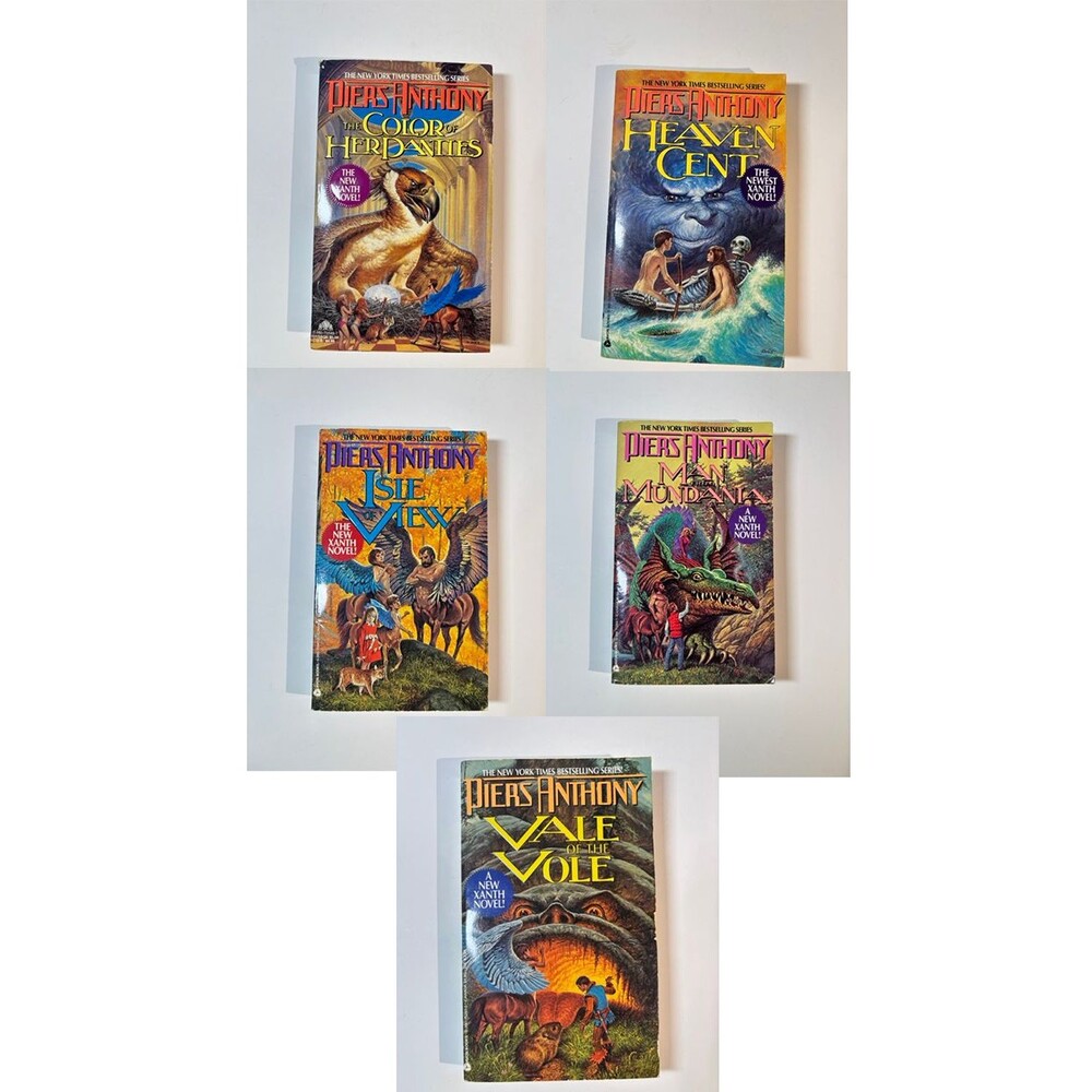 Lot of 5 Vintage Xanth Piers Anthony 1st Ed Avon Paperbacks VERY GOOD